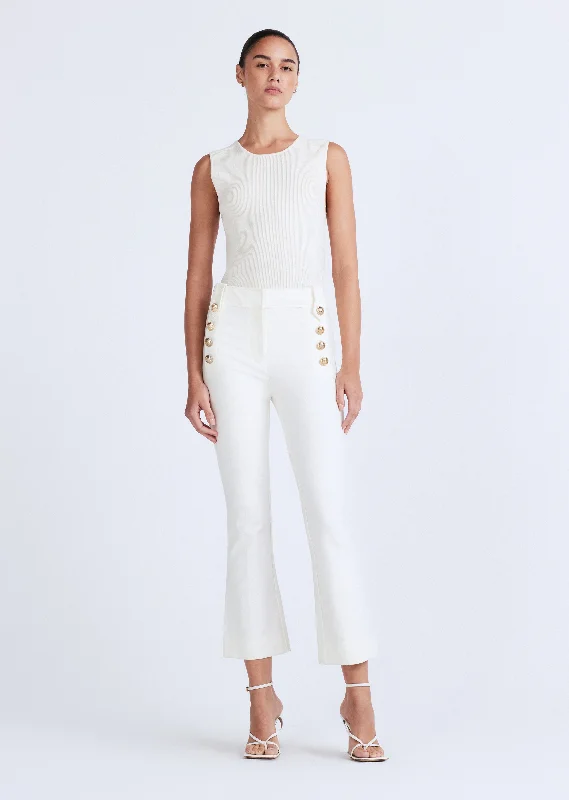 Robertson Crop Flare Trousers - Soft White