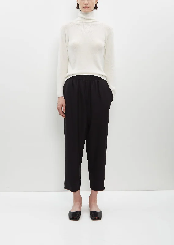 Wool Carrot Pants — Black