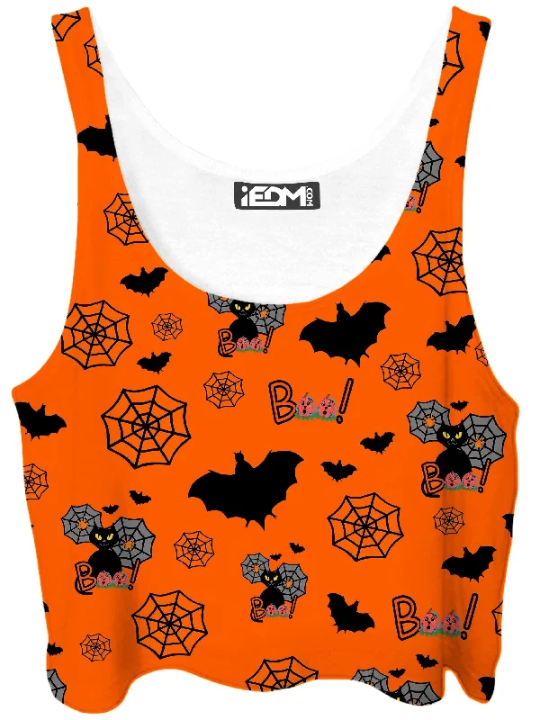 Halloween Black Cats Crop Top