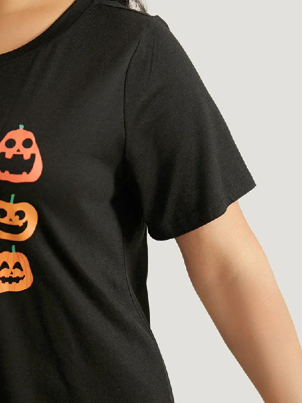 halloween-pumpkin-print-round-neck-t-shirt