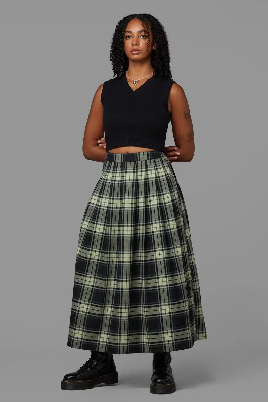 Haunted Bloom Tartan Skirt