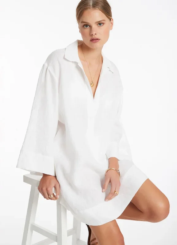 Jetset Pullover Kaftan - White