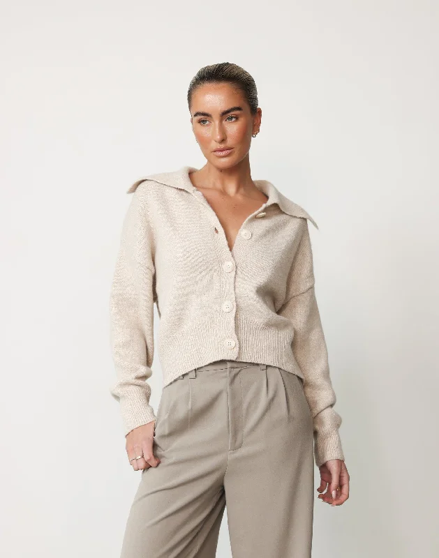 Keeley Knit Cardigan (Beige)