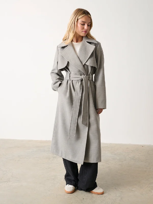 Logan Felted Trench - Grey