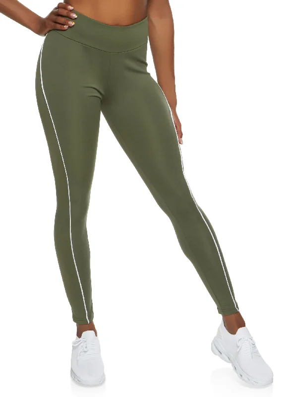 Contrast Piping Side Detail Leggings