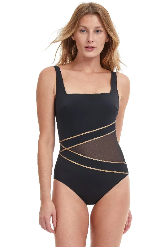 Onyx Full Coverage Square Neck One Piece