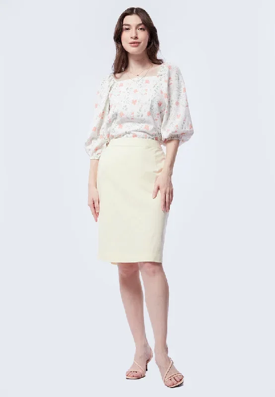 Pencil Skirt with Elasticated Waist