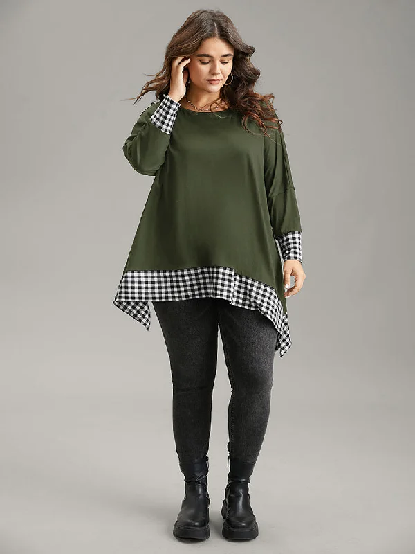 plaid-patchwork-hanky-hem-t-shirt