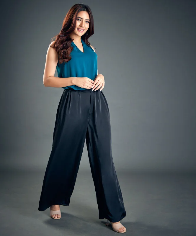 Pleated Satin Trouser