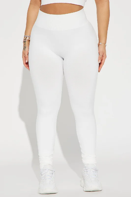 Racket Up Flex Seamless Active Legging - White