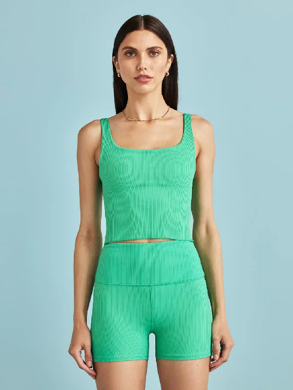 Ribbed Tank - Digital Green