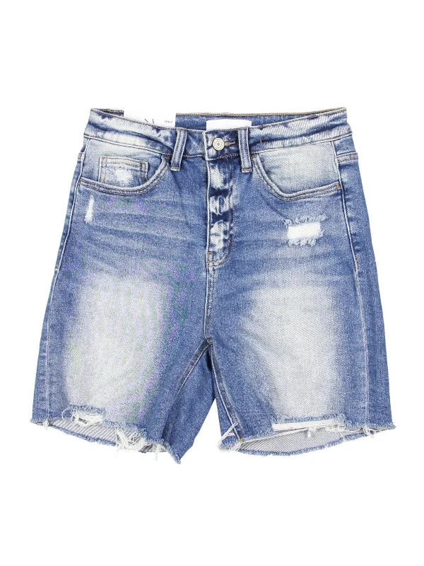 Sienna       Womens Denim Frayed Hem Cutoff Shorts