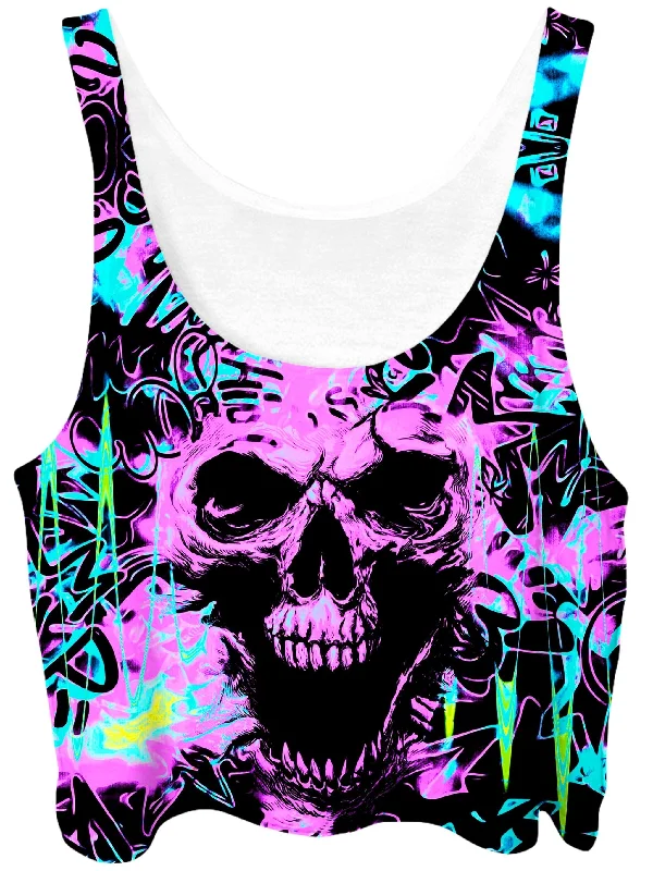 Skull Graffiti Crop Top