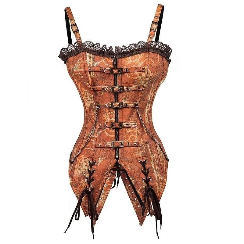 Steampunk swallowtail corset