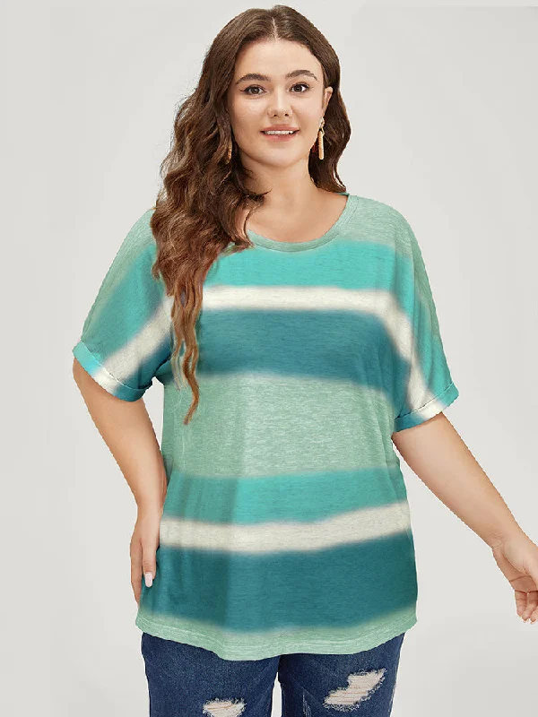 striped-contrast-roll-dolman-sleeve-t-shirt