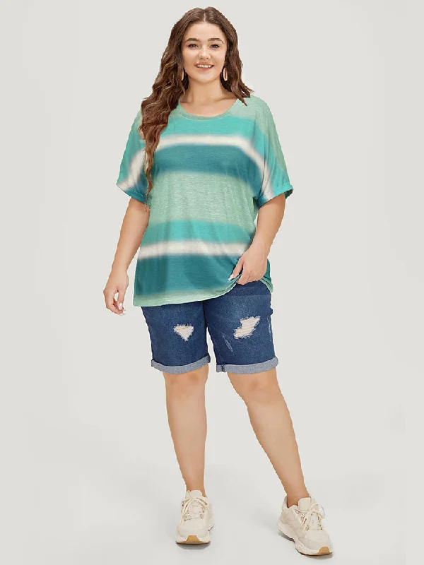 striped-contrast-roll-dolman-sleeve-t-shirt