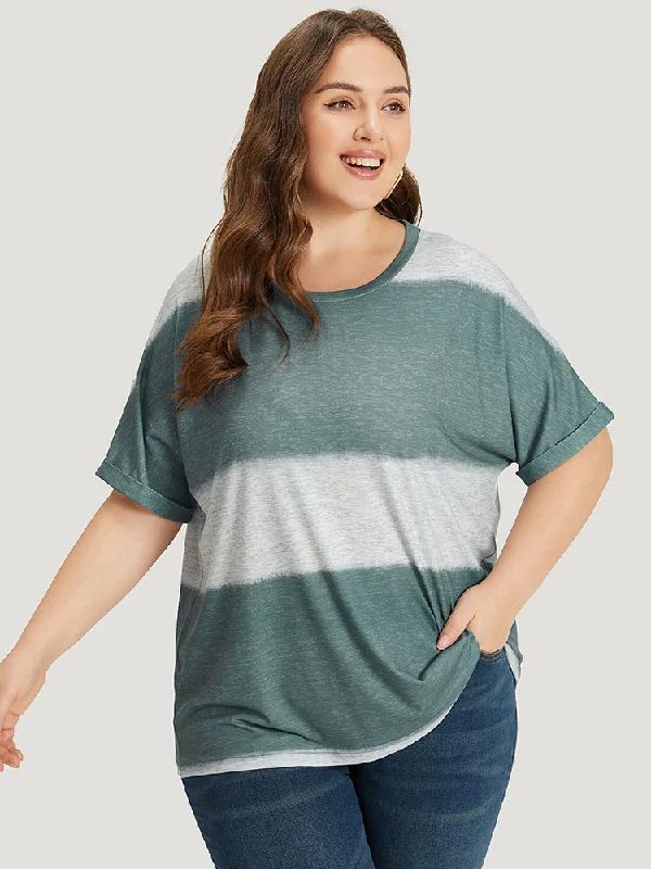 striped-contrast-roll-dolman-sleeve-t-shirt