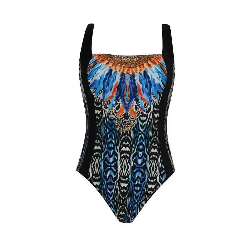 Sunflair Black Print Swimsuit