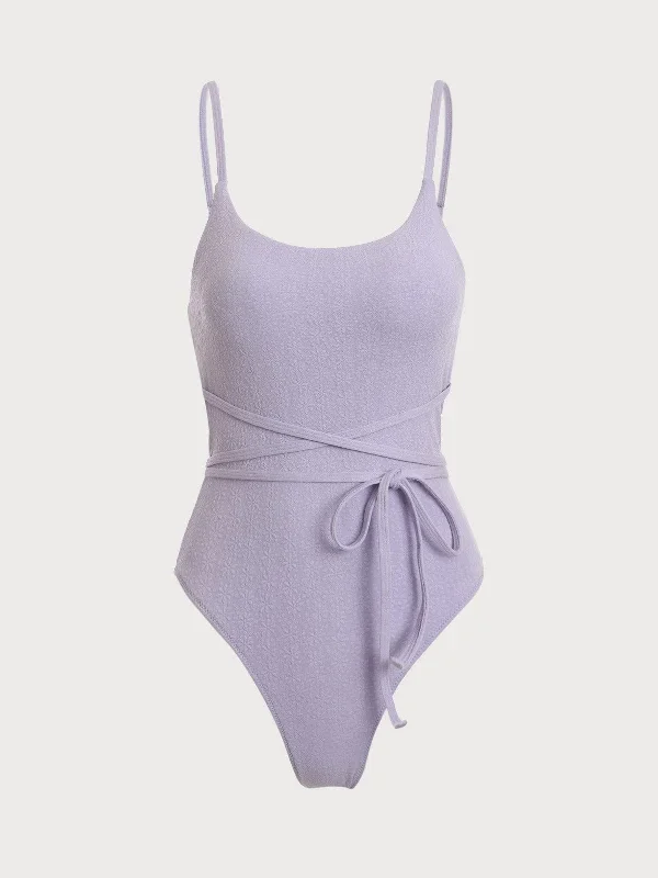 Textured Tie One-Piece Swimsuit