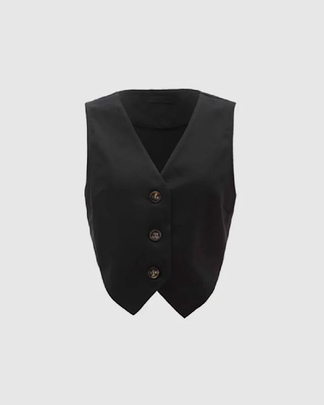 Trending Tailored Vest Coat In Black