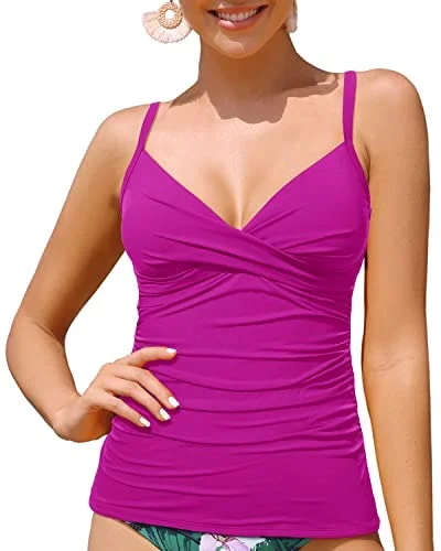 V Neck Twist Tankini Top Women's Swimwear Swimsuits Top