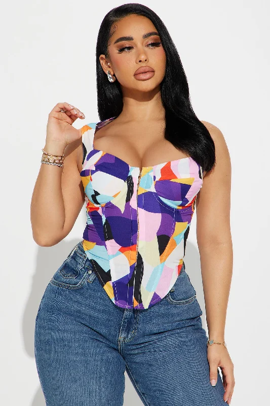 Whimsical Feel Corset Top - Multi Color